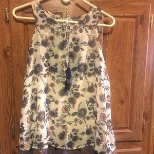 TOP BLOUSE SLEEVELESS LAYERED SZ SM EXHILIRATION